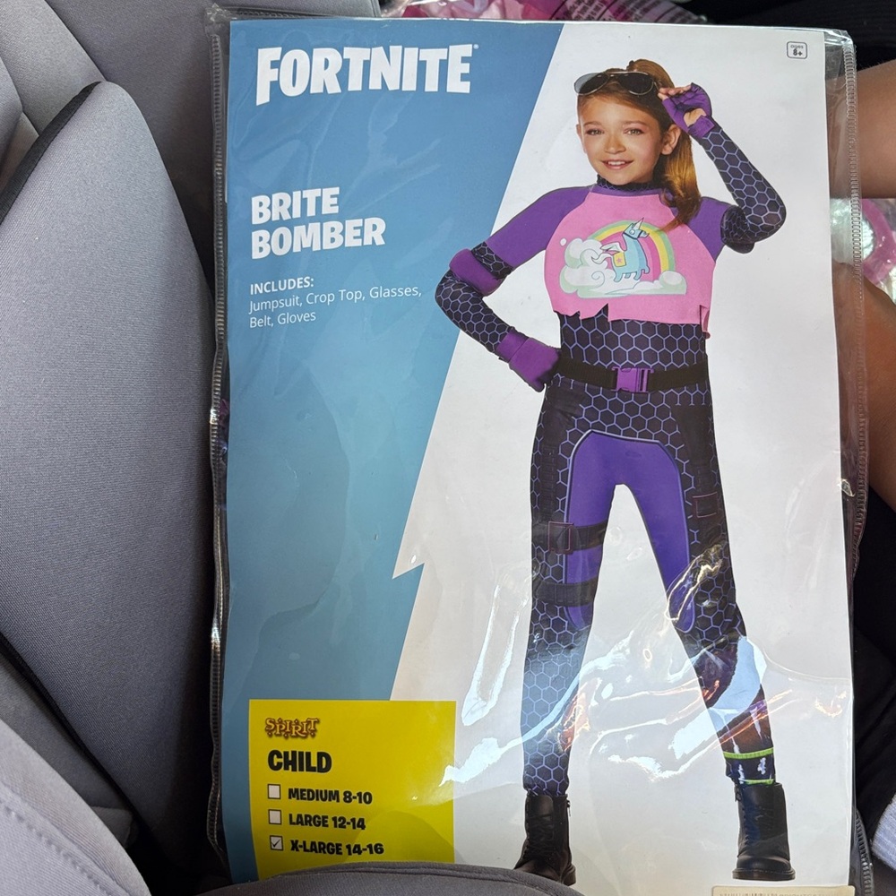 Spirit Brite Bomber Kids Costume - Purple and Black